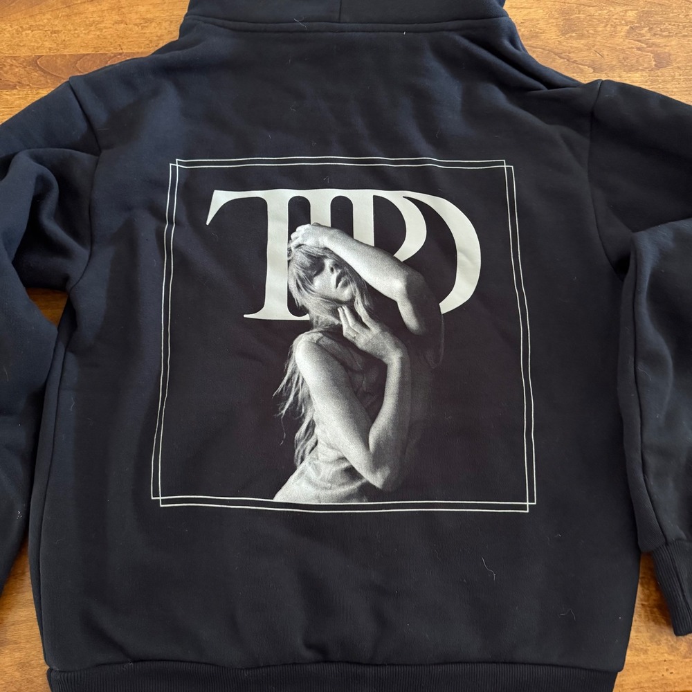 Taylor Swift The Tortured Poets Department TTPD Black Hoodie Official Merch S